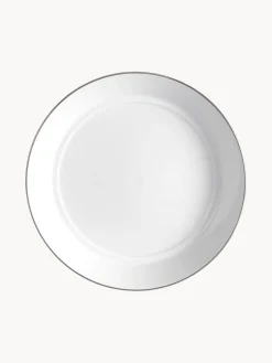 Platos Hondos|Vajillas Completas>Meissen Platos hondos de porcelana con borde platino pintado a mano Vitruv, 2 uds. Blanco con borde de platino