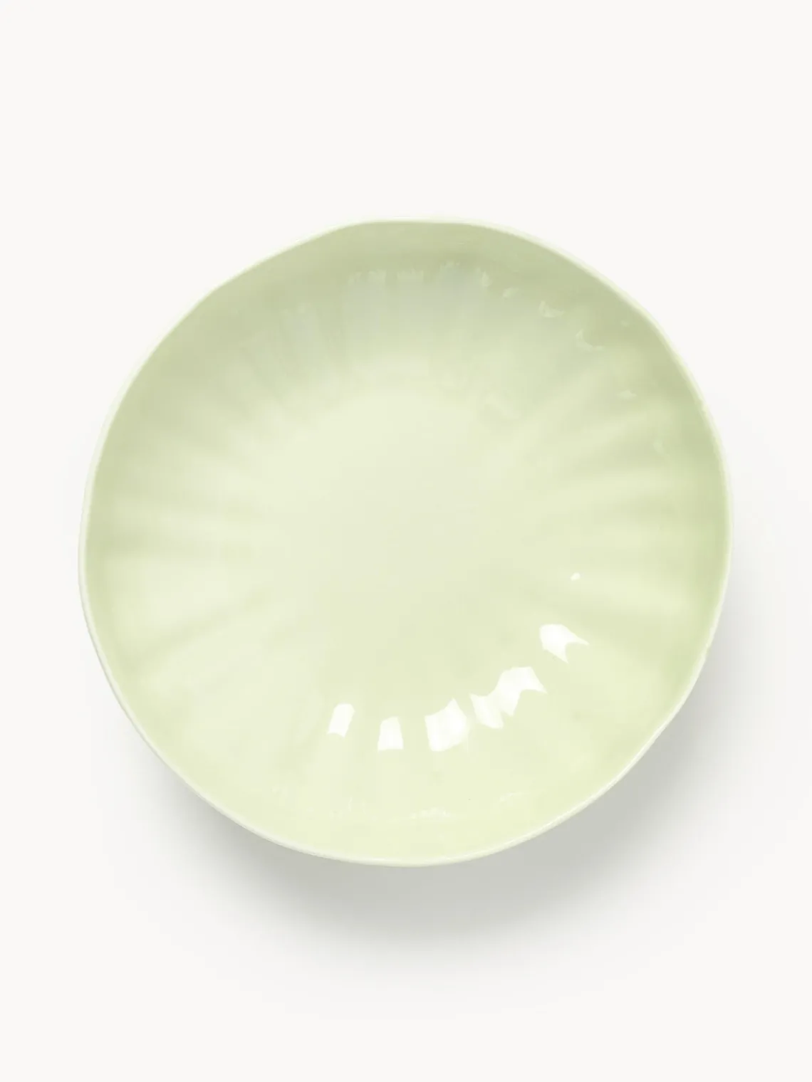 Platos Hondos|Vajillas Completas>Westwing Collection Platos hondos de porcelana con relieves Sali, 4 uds. Verde claro