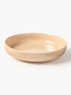 Platos Hondos|Vajillas Completas>Westwing Collection Platos hondos de porcelana Nessa, 4 uds. Melocotón brillante