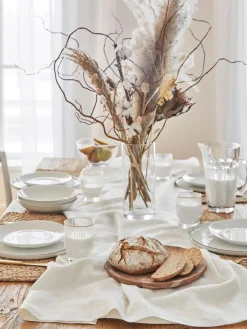 Platos llanos artesanales de porcelana Salt, 4 uds. Vajillas Completas|Menaje De Mesa