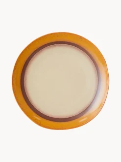Platos Llanos|Vajillas Completas>HKLIVING Platos llanos artesanales de gres 70´s, 2 uds. Tonos marrones, beige claro
