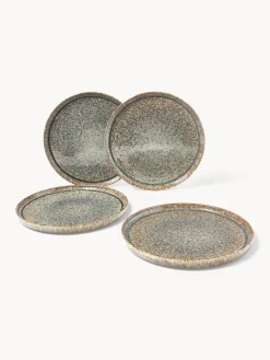 Platos Llanos|Vajillas Completas></noscript>Westwing Collection Platos llanos artesanales con esmalte reactivo Danza, 4 uds. Tonos de marrón, beige, con gradiente de color