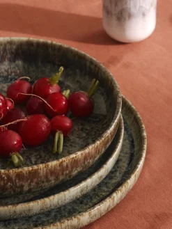 Platos Llanos|Vajillas Completas></noscript>Westwing Collection Platos llanos artesanales con esmalte reactivo Danza, 4 uds. Tonos de marrón, beige, con gradiente de color