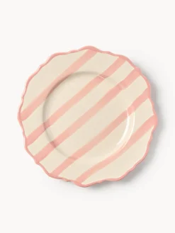 Platos Llanos|Vajillas Completas>Westwing Collection Platos llanos artesanales Donald, 4 uds. Blanco Off White, melocotón