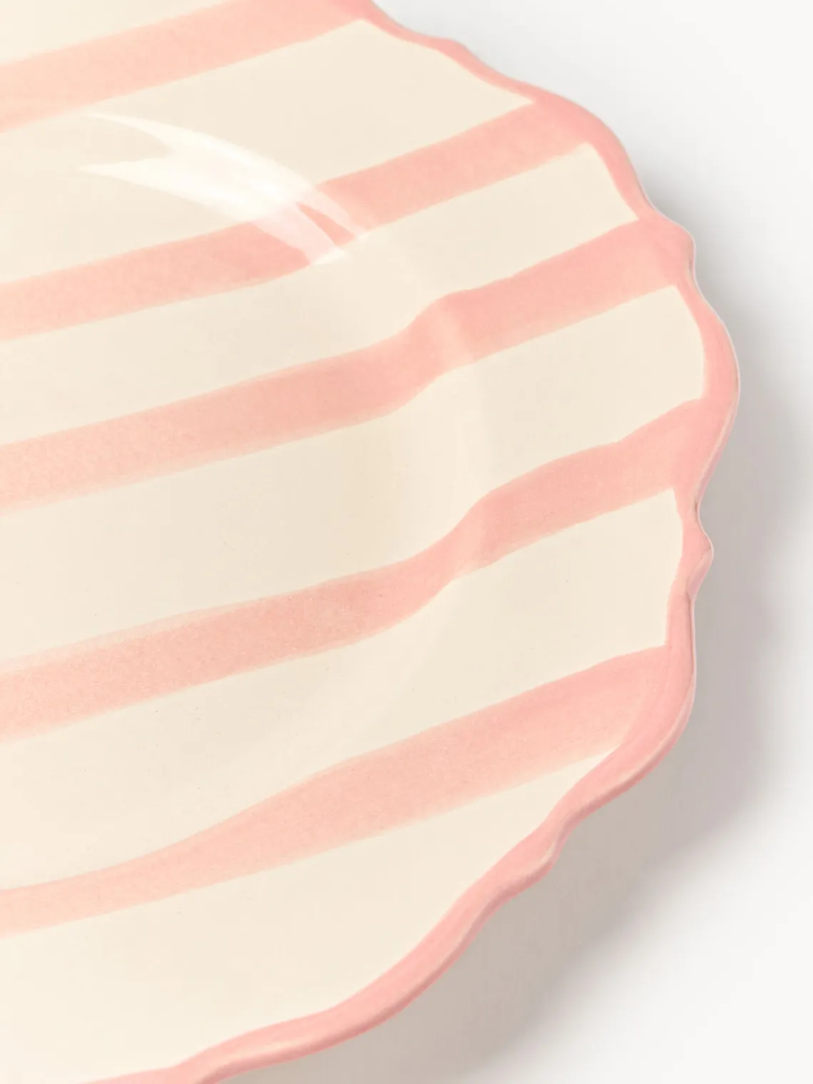 Platos Llanos|Vajillas Completas>Westwing Collection Platos llanos artesanales Donald, 4 uds. Blanco Off White, melocotón