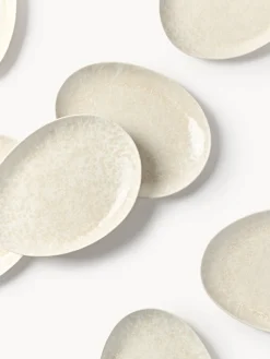 New Platos llanos artesanales de forma orgánica Macey, 4 uds. Platos Llanos|Vajillas Completas