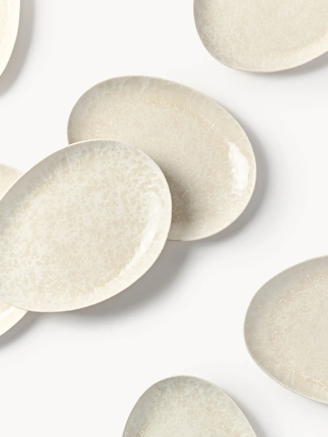 New Platos llanos artesanales de forma orgánica Macey, 4 uds. Platos Llanos|Vajillas Completas