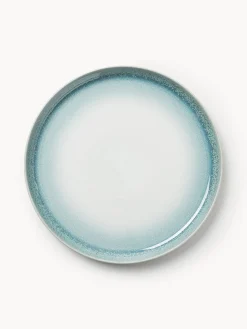 Platos Llanos|Vajillas Completas>Westwing Collection Platos llanos con esmalte reactivo Havana, 4 uds. Tonos azules