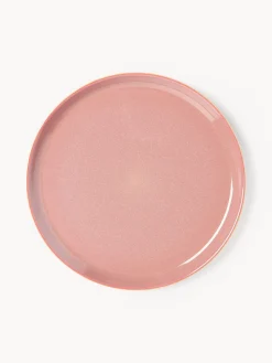 Platos Llanos|Vajillas Completas>Westwing Collection Platos llanos con esmalte reactivo Havana, 4 uds. Tonos rosas y naranjas