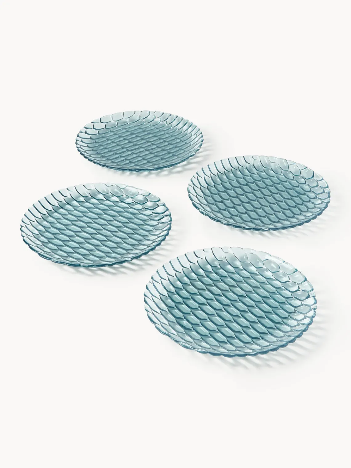 Platos Llanos|Vajillas Completas>Kartell Platos llanos con relieves Jellies, 4 uds. Azul claro