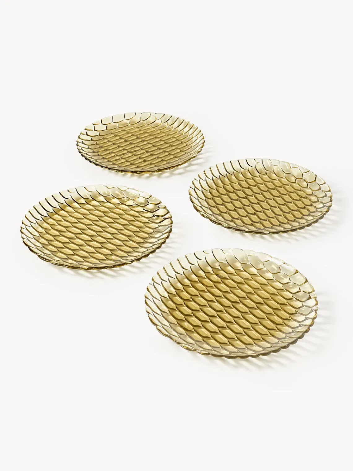 Platos Llanos|Menaje De Mesa>Kartell Platos llanos con relieves Jellies, 4 uds. Amarillo claro