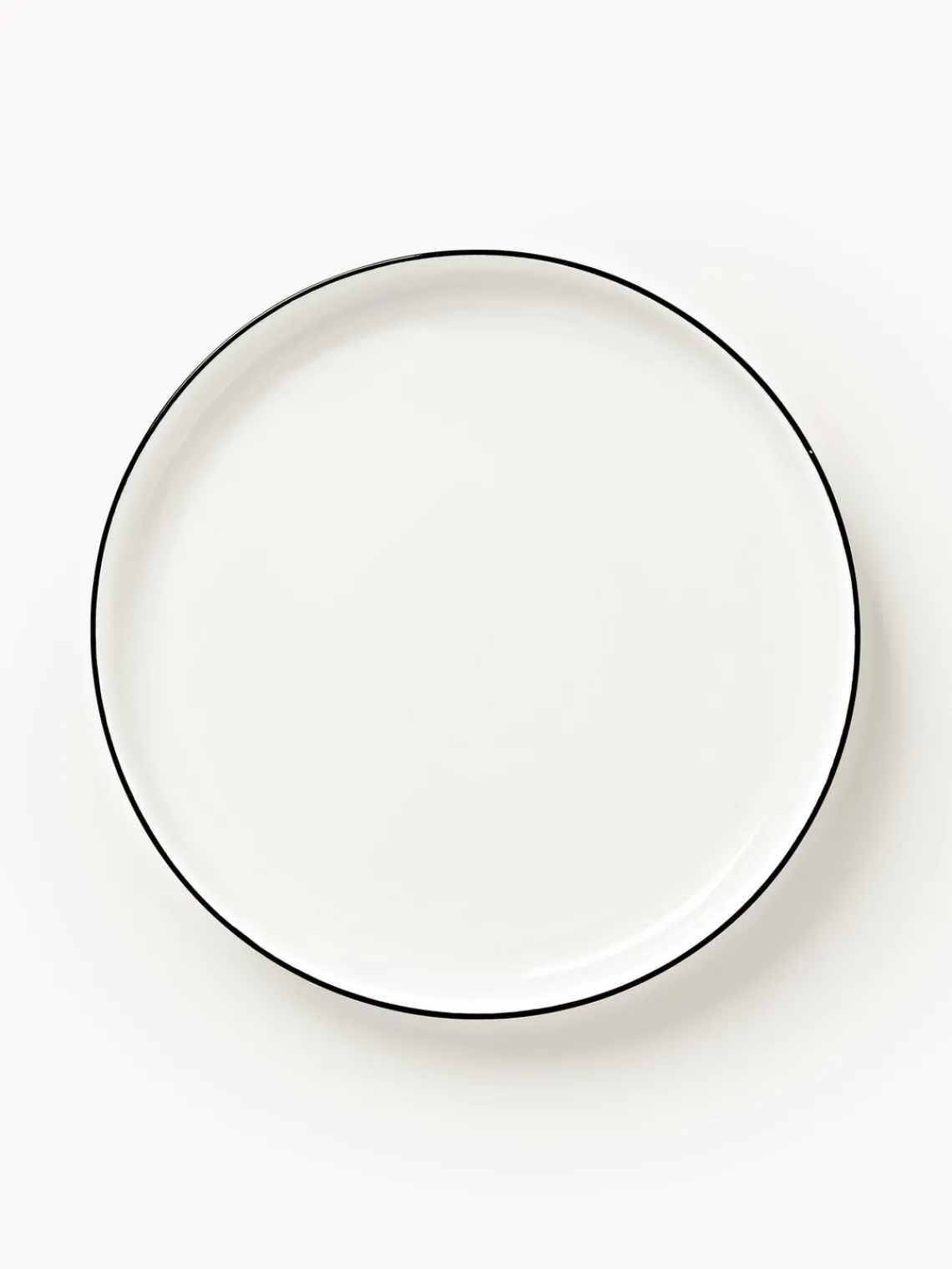 Platos Llanos|Vajillas Completas>Westwing Collection Platos llanos de porcelana Facile, 2 uds. Blanco Off White con borde negro