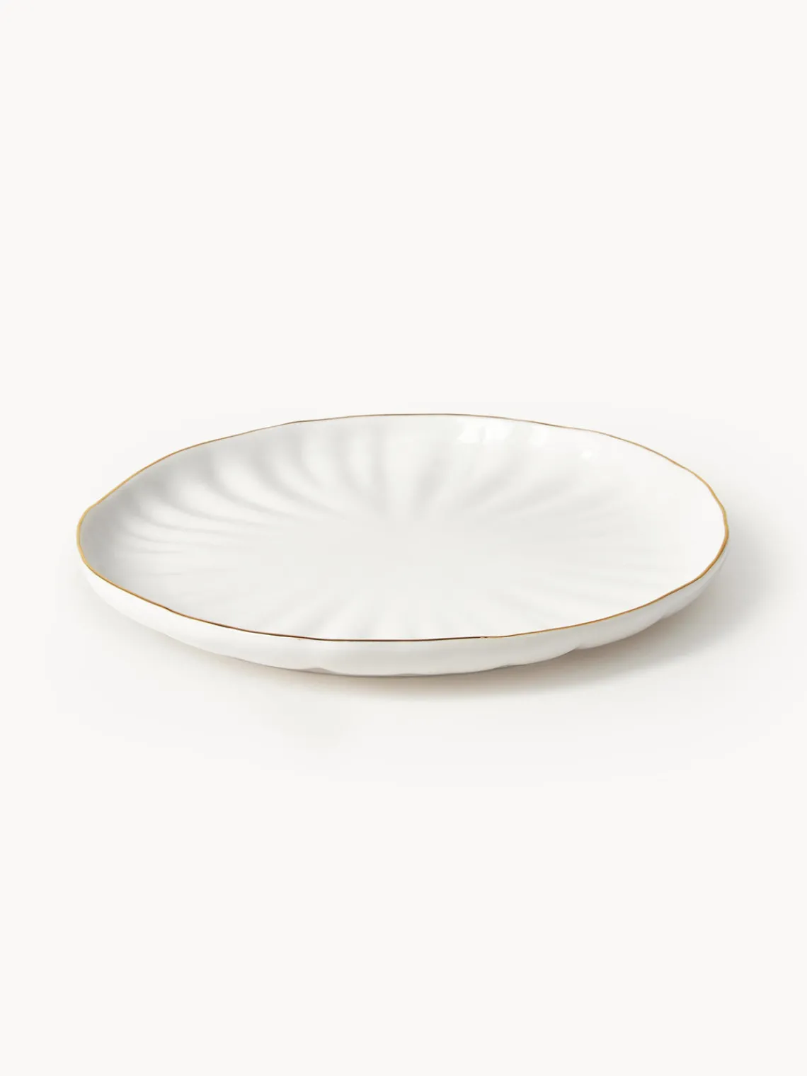 Platos Llanos|Vajillas Completas>Westwing Collection Platos llanos de porcelana con relieves Sali, 2 uds.
