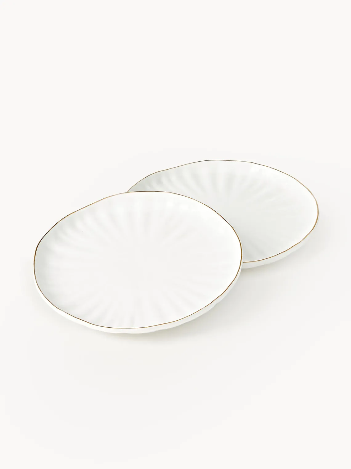 Platos Llanos|Vajillas Completas>Westwing Collection Platos llanos de porcelana con relieves Sali, 2 uds.
