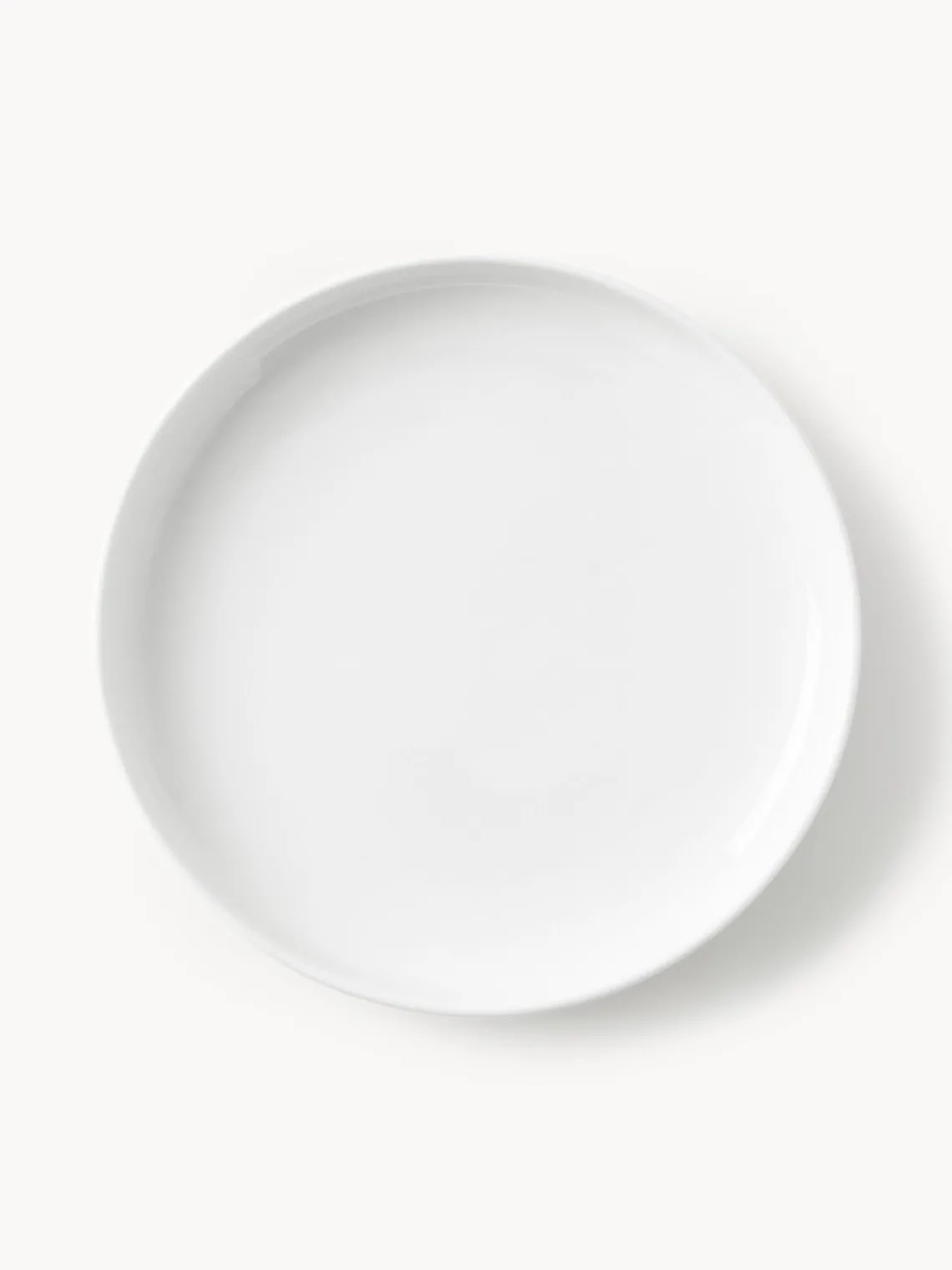 Platos Llanos|Vajillas Completas>Westwing Collection Platos llanos de porcelana Nessa, 4 uds. Blanco Off White brillante