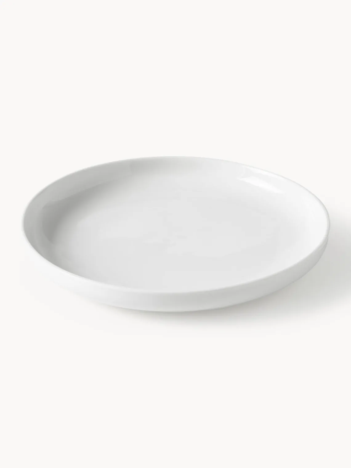 Platos Llanos|Vajillas Completas>Westwing Collection Platos llanos de porcelana Nessa, 4 uds. Blanco Off White brillante