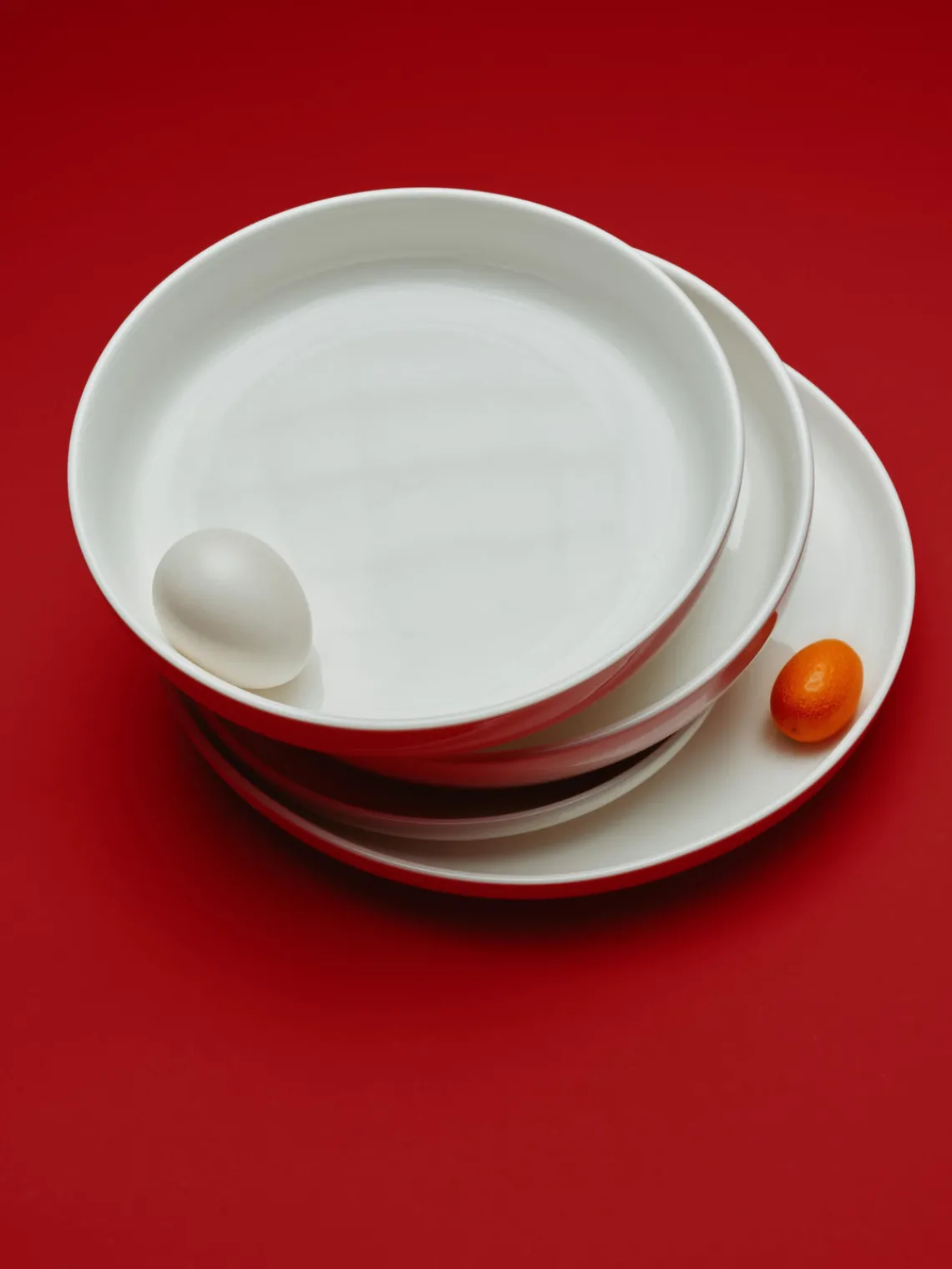 Platos Llanos|Vajillas Completas>Westwing Collection Platos llanos de porcelana Nessa, 4 uds. Blanco Off White brillante