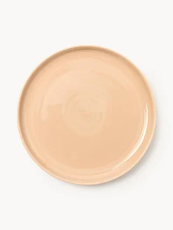 Platos Llanos|Vajillas Completas>Westwing Collection Platos llanos de porcelana Nessa, 4 uds. Melocotón brillante