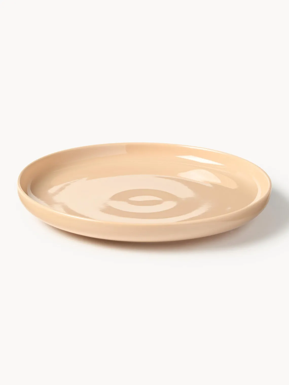 Platos Llanos|Vajillas Completas>Westwing Collection Platos llanos de porcelana Nessa, 4 uds. Melocotón brillante