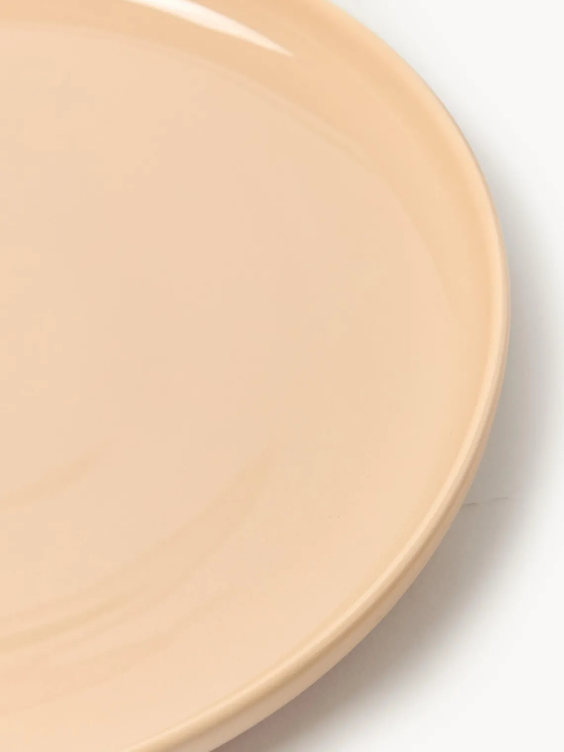 Platos Llanos|Vajillas Completas>Westwing Collection Platos llanos de porcelana Nessa, 4 uds. Melocotón brillante