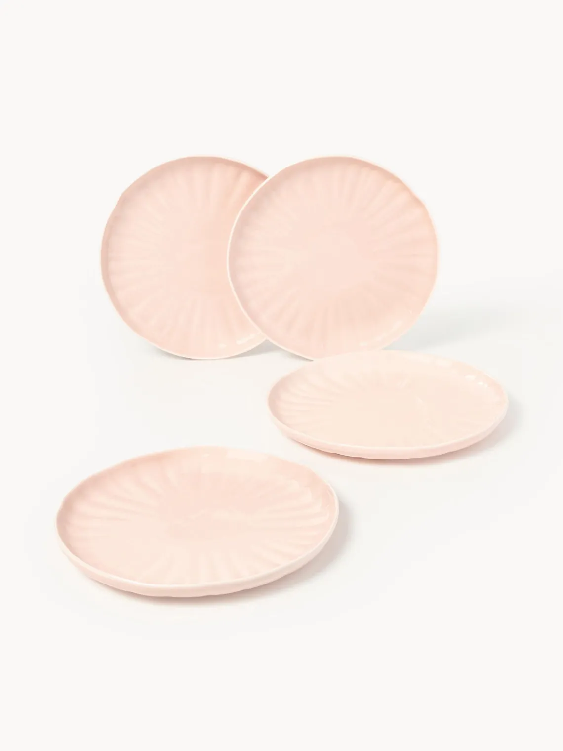 Best Platos llanos de porcelana con relieves Sali, 4 uds. Platos Llanos|Vajillas Completas