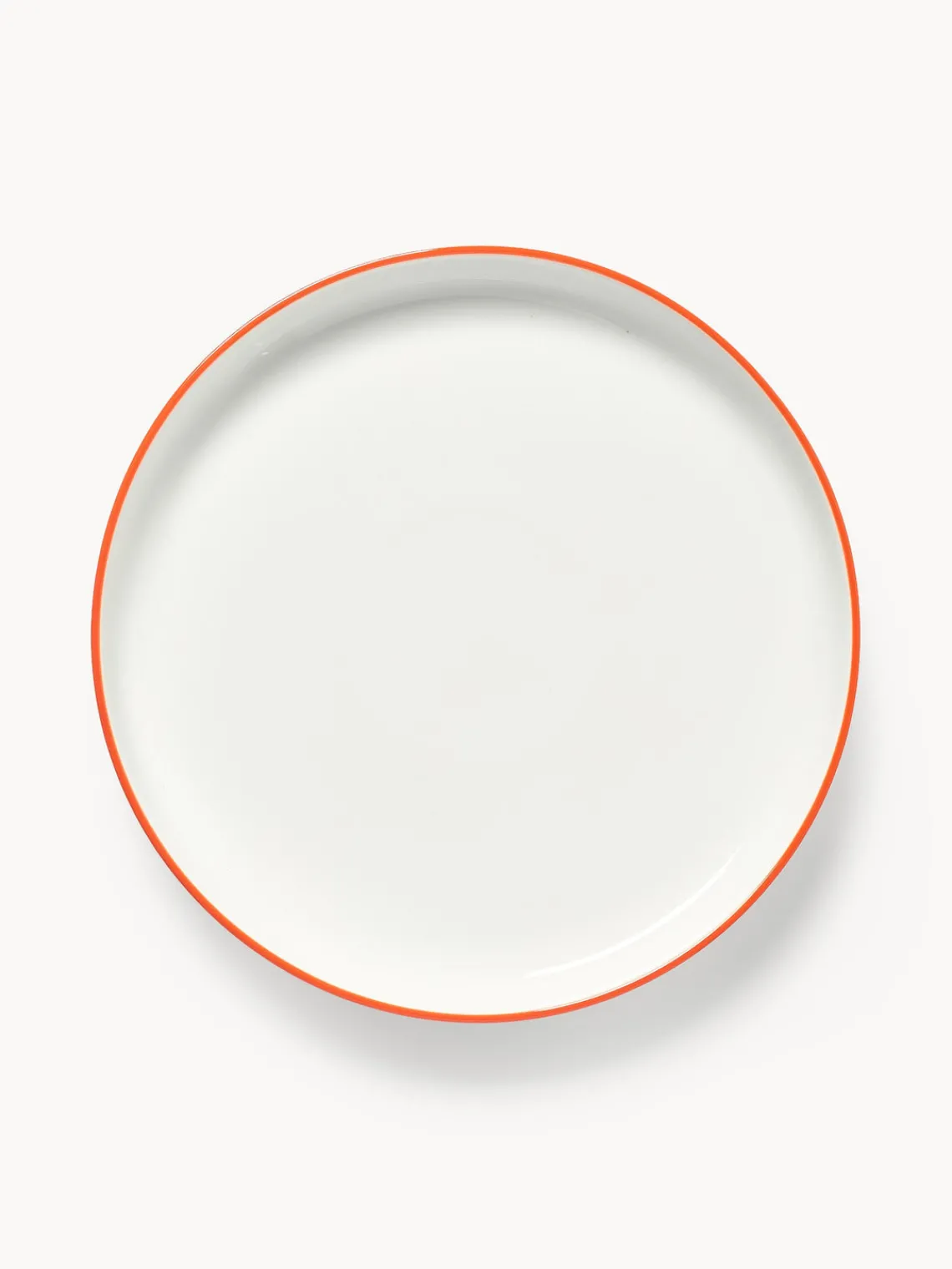 Platos Llanos|Vajillas Completas>Westwing Collection Platos llanos de porcelana Facile, 2 uds. Blanco Off White con borde naranja