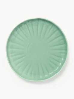 Outlet Platos llanos de porcelana con relieves Sali, 4 uds. Platos Llanos|Vajillas Completas