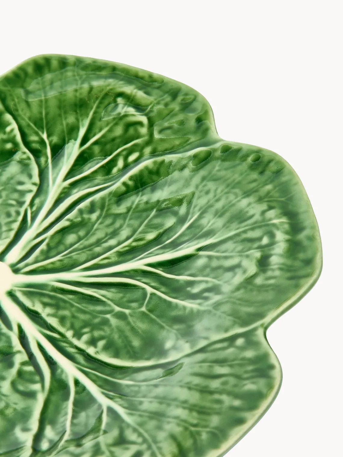 Platos Llanos|Vajillas Completas>BORDALLO PINHEIRO Platos llanos pintados a mano Cabbage, 2 uds. Verde oscuro, blanco Off White