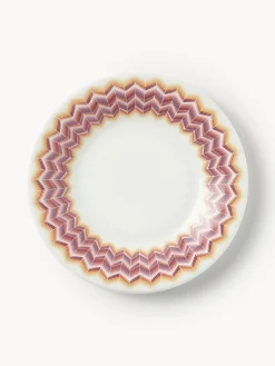 Platos De Postre|Vajillas Completas>Missoni Platos pequeños de porcelana Fine Bone China Jarris, 6 uds. Blanco, lila, multicolor