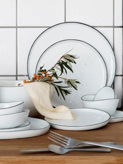 Discount Platos postre artesanales de porcelana Salt, 4 uds. Menaje De Mesa