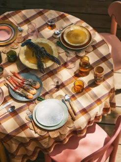 New Platos postre artesanales de gres 70's, 2 uds. Platos De Postre|Menaje De Mesa