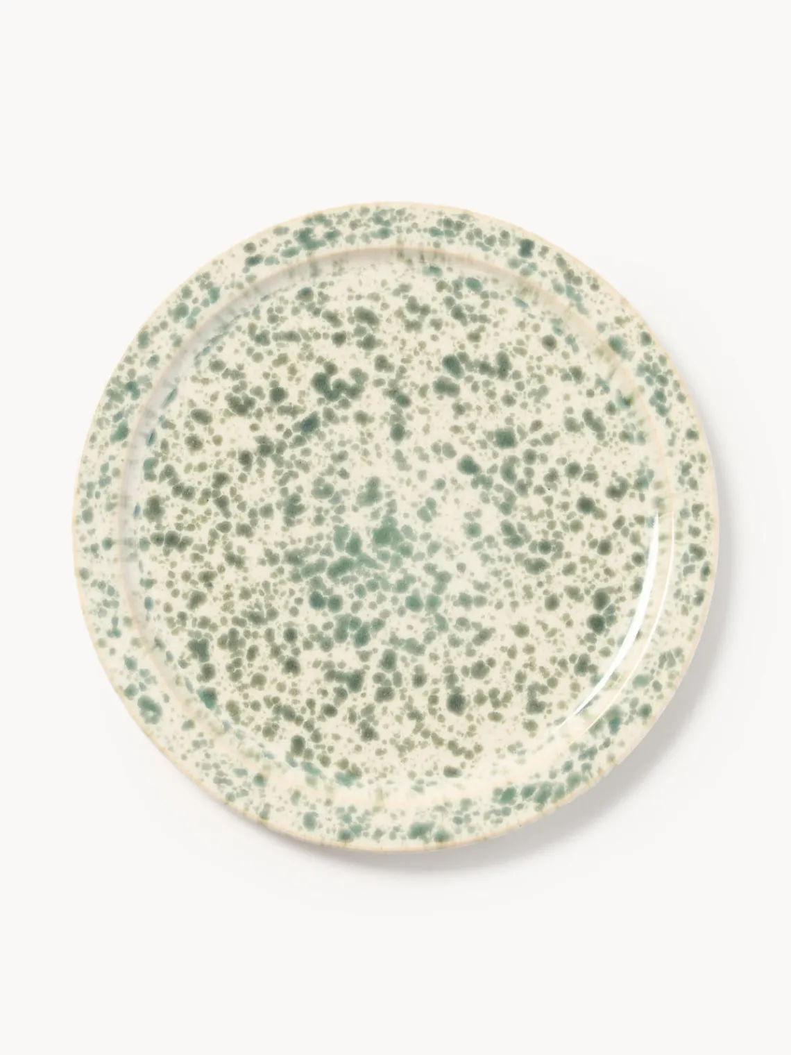 Platos De Postre|Vajillas Completas>Westwing Collection Platos postre artesanales Bernardo, 4 uds. Beige claro, verde salvia