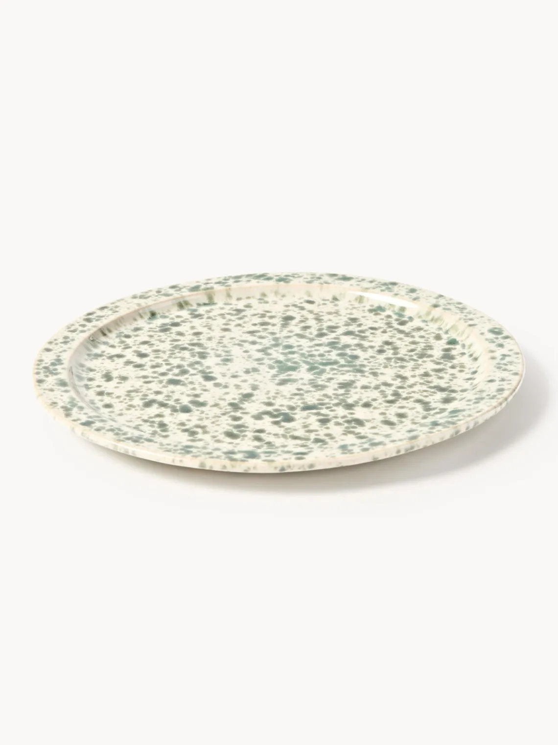 Platos De Postre|Vajillas Completas>Westwing Collection Platos postre artesanales Bernardo, 4 uds. Beige claro, verde salvia