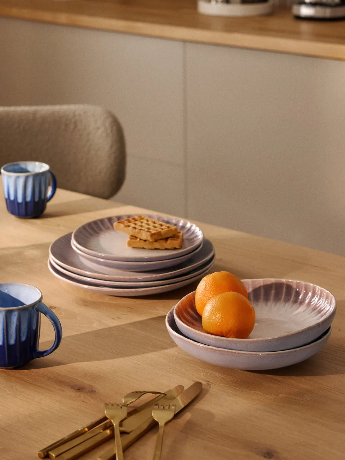 Discount Platos postre artesanales con esmalte reactivo Vinci, 4 uds. Platos De Postre|Vajillas Completas