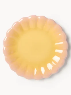 Platos De Postre|Vajillas Completas>Westwing Collection Platos postre artesanales Marguerite, 4 uds. Rosa claro, amarillo claro