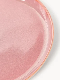 Platos De Postre|Vajillas Completas></noscript>Westwing Collection Platos postre con esmalte reactivo Havana, 4 uds. Tonos rosas y naranjas