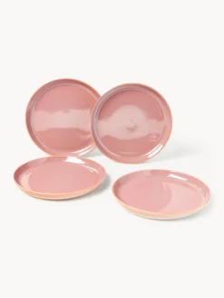 Platos De Postre|Vajillas Completas></noscript>Westwing Collection Platos postre con esmalte reactivo Havana, 4 uds. Tonos rosas y naranjas