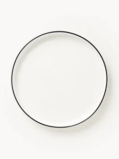 Platos De Postre|Vajillas Completas>Westwing Collection Platos postre de porcelana Facile, 2 uds. Blanco Off White con borde negro