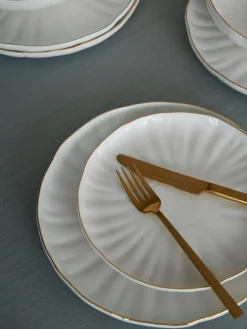 Platos De Postre|Vajillas Completas>Westwing Collection Platos postre de porcelana con relieves Sali, 2 uds.