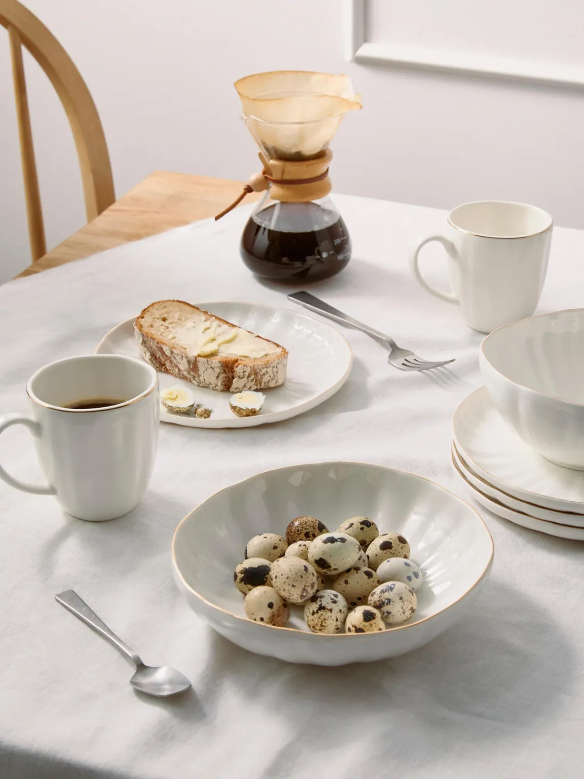 Platos De Postre|Vajillas Completas>Westwing Collection Platos postre de porcelana con relieves Sali, 2 uds.