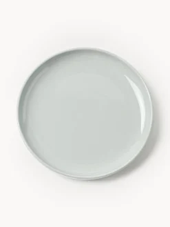 Platos De Postre|Vajillas Completas>Westwing Collection Platos postre de porcelana Nessa, 4 uds. Gris claro brillante