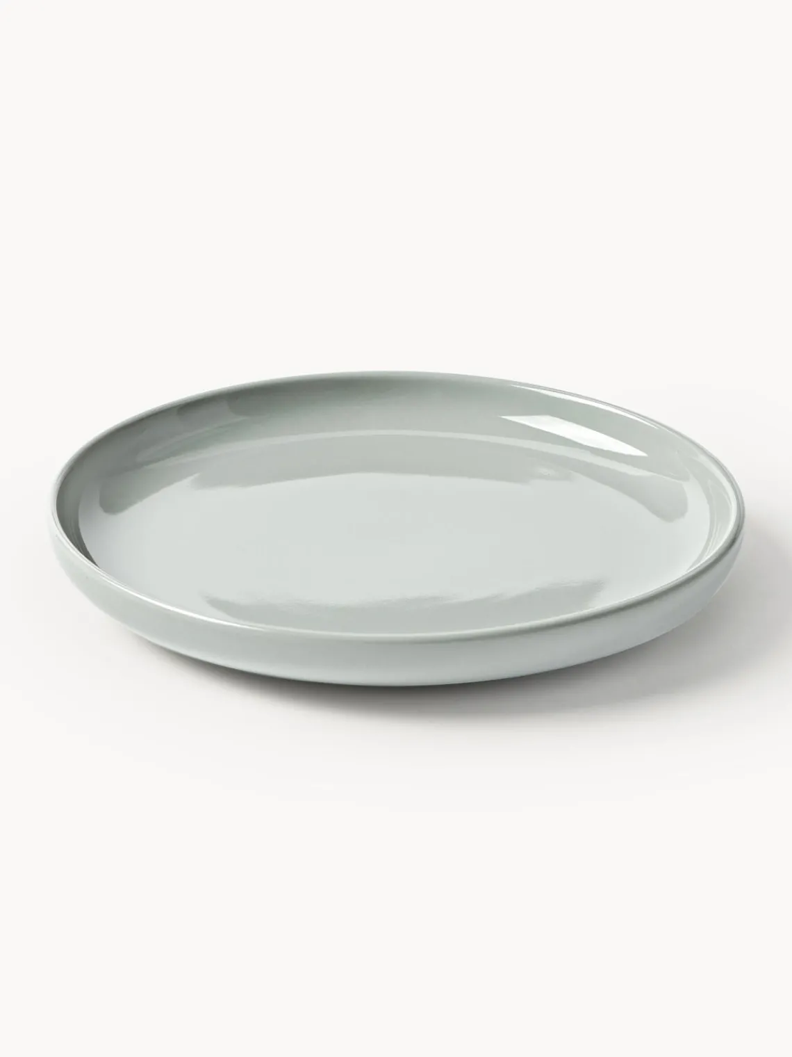 Platos De Postre|Vajillas Completas>Westwing Collection Platos postre de porcelana Nessa, 4 uds. Gris claro brillante