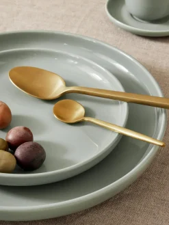 Platos De Postre|Menaje De Mesa></noscript>Westwing Collection Platos postre de porcelana Nessa, 4 uds. Verde salvia brillante