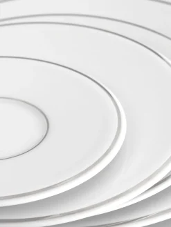 Platos De Postre|Vajillas Completas></noscript>Meissen Platos postre de porcelana con borde platino pintado a mano Vitruv, 2 uds. Blanco con borde de platino