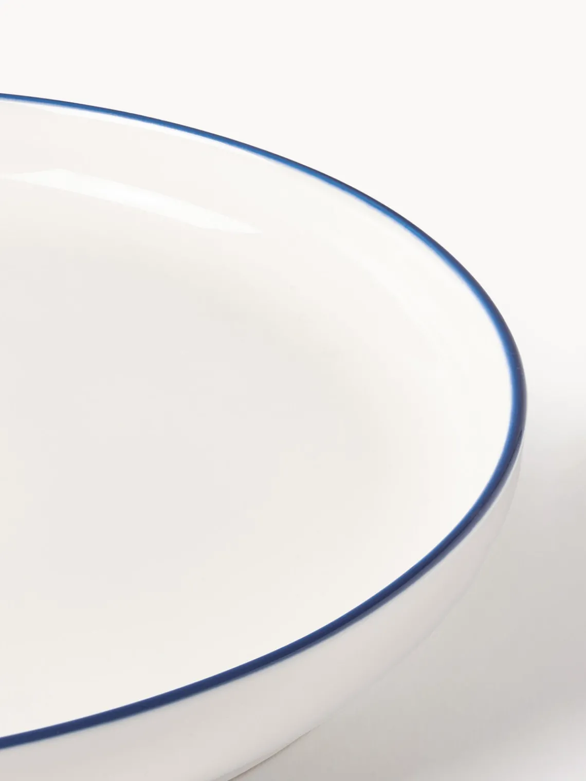 Platos De Postre|Vajillas Completas>Westwing Collection Platos postre de porcelana Facile, 2 uds. Blanco Off White con borde azul oscuro