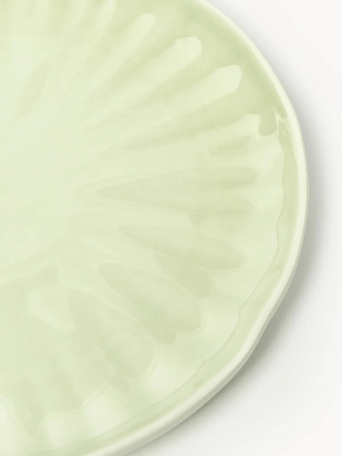Platos De Postre|Vajillas Completas>Westwing Collection Platos postre de porcelana con relieves Sali, 4 uds. Verde claro