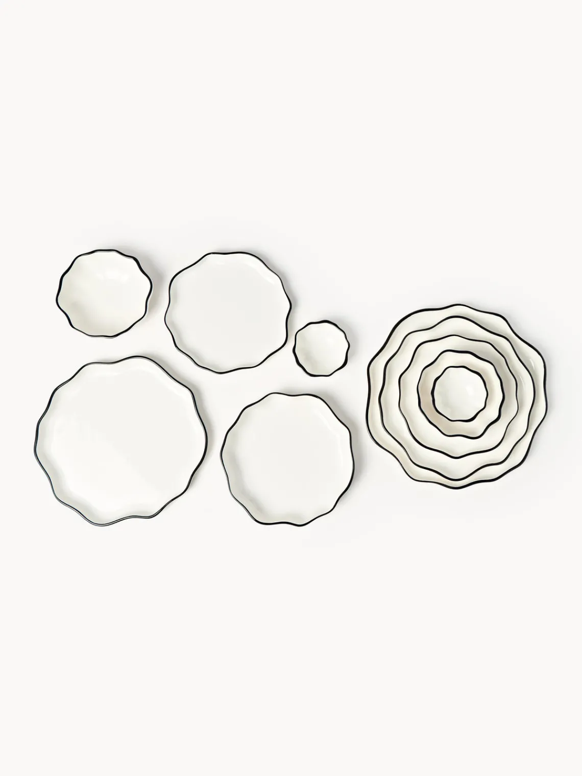 Platos De Postre|Vajillas Completas>Westwing Collection Platos postre de porcelana con volantes Bia, 4 uds.