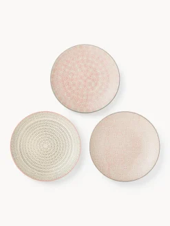 Best Platos postre pintados a mano con estampado divertido Cécile, 3 uds. Platos De Postre|Vajillas Completas