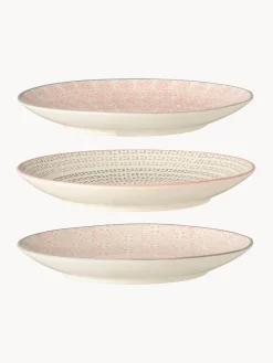 Best Platos postre pintados a mano con estampado divertido Cécile, 3 uds. Platos De Postre|Vajillas Completas