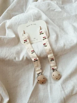 Chupetes Y Mordedores|Decoración Infantil>Konges Slojd Portachupetes Cherry, 2 uds. Motivo de cereza